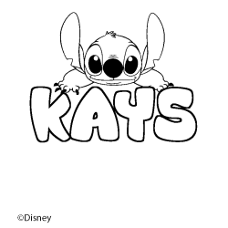 Coloriage pr&eacute;nom KAYS - d&eacute;cor Stitch