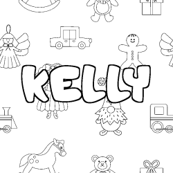 Coloriage KELLY - d&eacute;cor Jouets