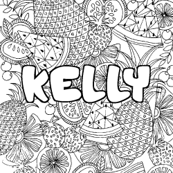 Coloriage KELLY - d&eacute;cor Mandala fruits