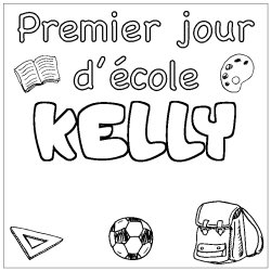Coloriage KELLY - d&eacute;cor Premier jour d'&eacute;cole