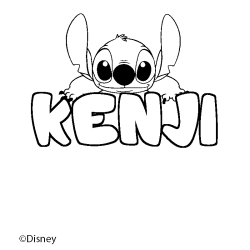 Coloriage pr&eacute;nom KENJI - d&eacute;cor Stitch