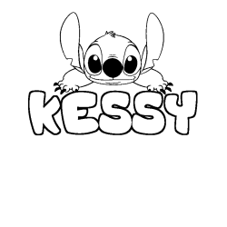 Coloriage prénom KESSY - décor Stitch