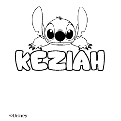 Coloriage pr&eacute;nom KEZIAH - d&eacute;cor Stitch
