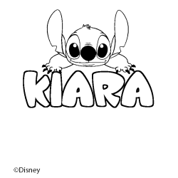 Coloriage pr&eacute;nom KIARA - d&eacute;cor Stitch