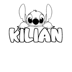 Coloriage prénom KILIAN - décor Stitch