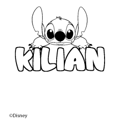 Coloriage pr&eacute;nom KILIAN - d&eacute;cor Stitch