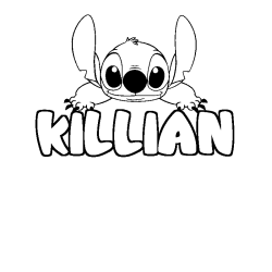 Coloriage prénom KILLIAN - décor Stitch