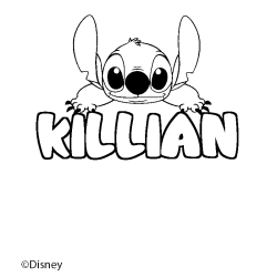 Coloriage pr&eacute;nom KILLIAN - d&eacute;cor Stitch