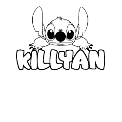 Coloriage prénom KILLYAN - décor Stitch