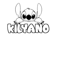 Coloriage prénom KILYANO - décor Stitch