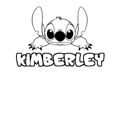 Coloriage prénom KIMBERLEY - décor Stitch