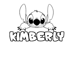 Coloriage prénom KIMBERLY - décor Stitch