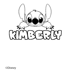 Coloriage pr&eacute;nom KIMBERLY - d&eacute;cor Stitch
