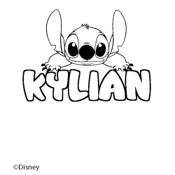 Coloriage pr&eacute;nom KYLIAN - d&eacute;cor Stitch