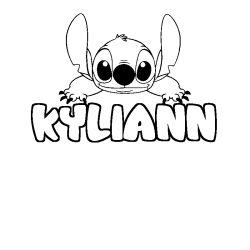 Coloriage prénom KYLIANN - décor Stitch
