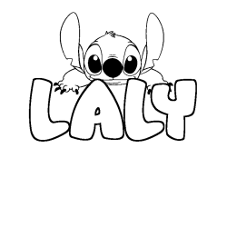 Coloriage prénom LALY - décor Stitch