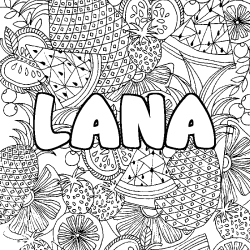Coloriage LANA - d&eacute;cor Mandala fruits