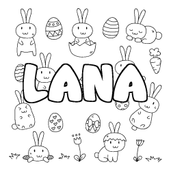 Coloriage LANA - d&eacute;cor Paques