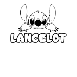 Coloriage prénom LANCELOT - décor Stitch