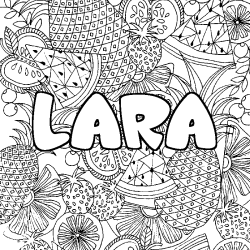 Coloriage LARA - d&eacute;cor Mandala fruits