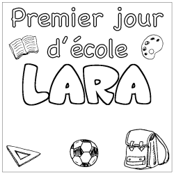Coloriage LARA - d&eacute;cor Premier jour d'&eacute;cole