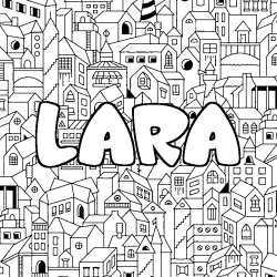 Coloriage LARA - d&eacute;cor Ville