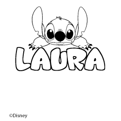 Coloriage LAURA - d&eacute;cor Stitch
