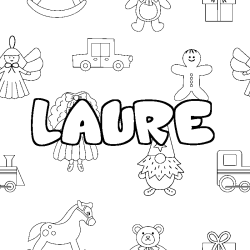Coloriage LAURE - d&eacute;cor Jouets