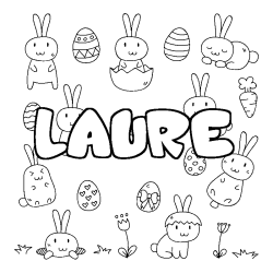 Coloriage LAURE - d&eacute;cor Paques