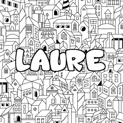 Coloriage LAURE - d&eacute;cor Ville