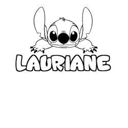 Coloriage prénom LAURIANE - décor Stitch