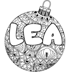 Coloriage LEA - d&eacute;cor Boule de No&euml;l