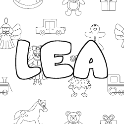 Coloriage LEA - d&eacute;cor Jouets