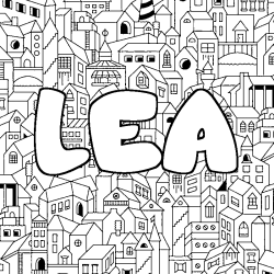 Coloriage LEA - d&eacute;cor Ville