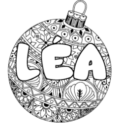 Coloriage L&Eacute;A - d&eacute;cor Boule de No&euml;l