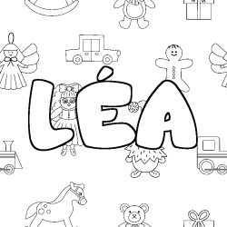 Coloriage L&Eacute;A - d&eacute;cor Jouets