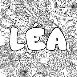 Coloriage L&Eacute;A - d&eacute;cor Mandala fruits