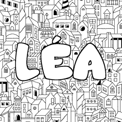 Coloriage L&Eacute;A - d&eacute;cor Ville