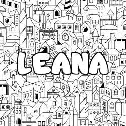 Coloriage L&Eacute;ANA - d&eacute;cor Ville