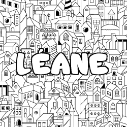 Coloriage L&Eacute;ANE - d&eacute;cor Ville