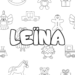 Coloriage LE&Iuml;NA - d&eacute;cor Jouets
