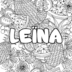 Coloriage LE&Iuml;NA - d&eacute;cor Mandala fruits