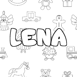Coloriage LENA - d&eacute;cor Jouets