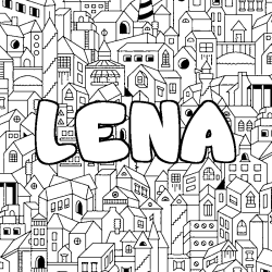 Coloriage LENA - d&eacute;cor Ville