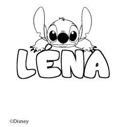 Coloriage pr&eacute;nom L&Eacute;NA - d&eacute;cor Stitch