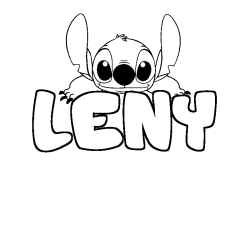 Coloriage prénom LENY - décor Stitch