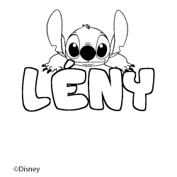 Coloriage pr&eacute;nom L&Eacute;NY - d&eacute;cor Stitch
