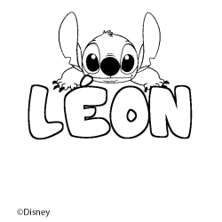 Coloriage pr&eacute;nom L&Eacute;ON - d&eacute;cor Stitch