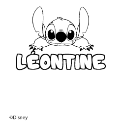 Coloriage pr&eacute;nom L&Eacute;ONTINE - d&eacute;cor Stitch