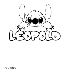 Coloriage pr&eacute;nom L&Eacute;OPOLD - d&eacute;cor Stitch